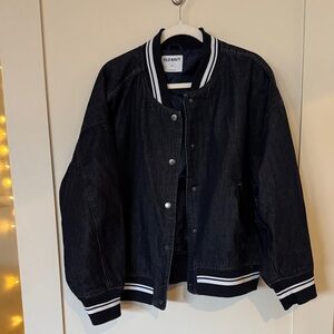 Old Navy Dark Blue Jean Bomber Jacket